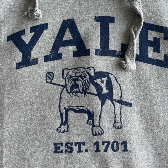 Grey and Navy Yale Retro hoodie - Picture 2 of 2